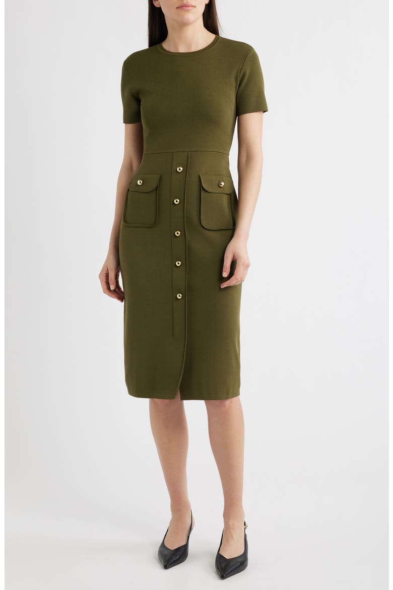 Fitted Midi Sweater Dress
