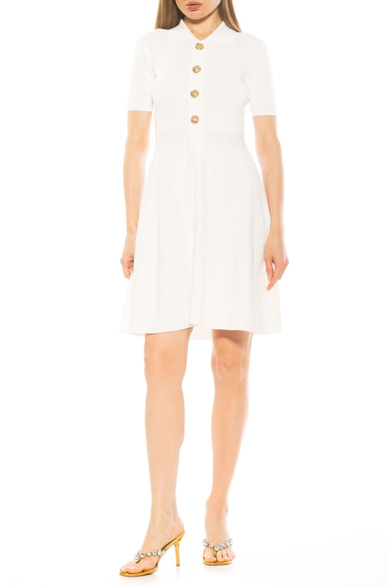 Soren Short Sleeve Fit & Flare Sweater Dress