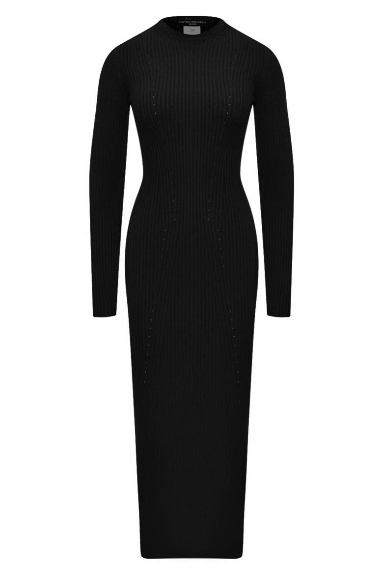 Long Sleeve Rib Maternity Midi Sweater Dress