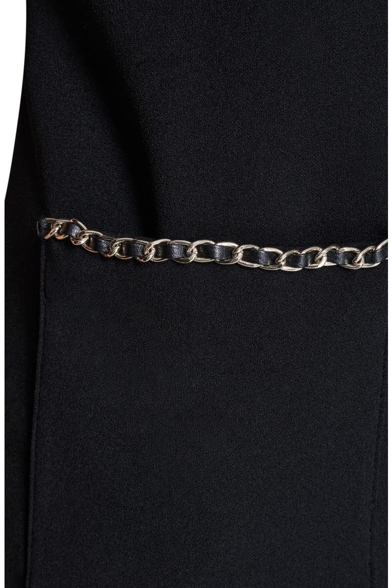 Chain Embellished Scuba Crepe Sheath Dress