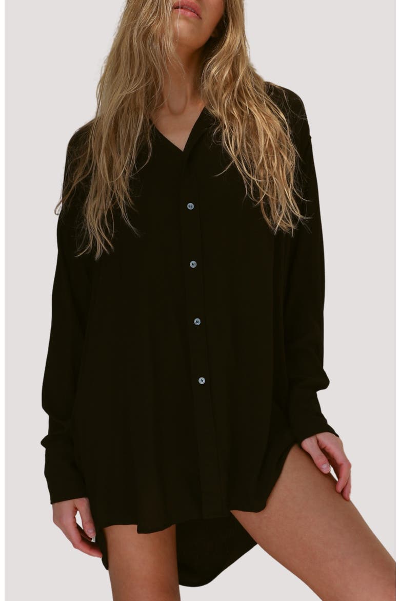 Mimi Relaxed Fit Button-Up Cover-Up Shirtdress