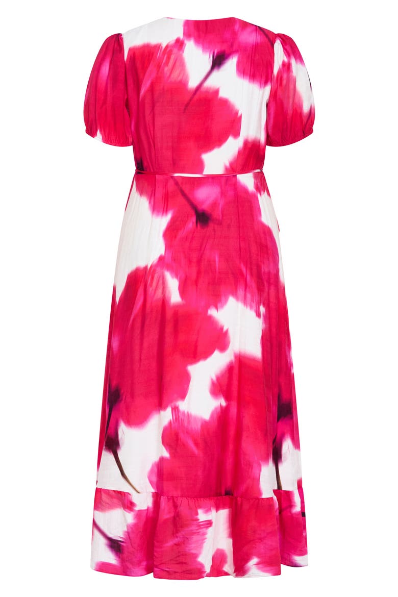 Bea Floral Print Wrap Midi Dress