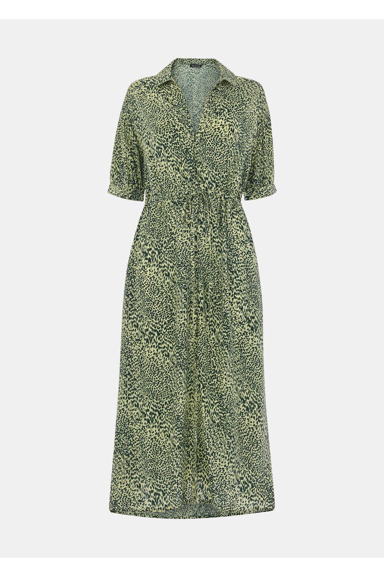 Diagonal Leopard Print Midi Dress