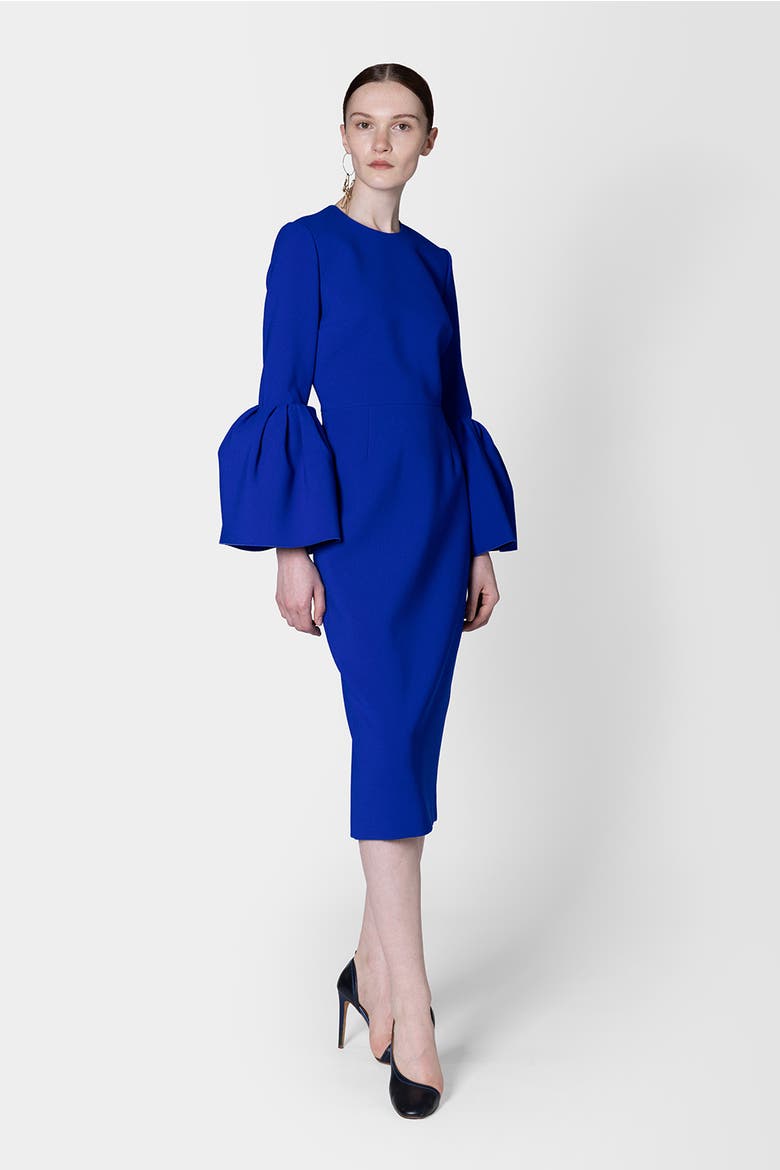 Margot Round Neck Long Sleeve Midi Dress