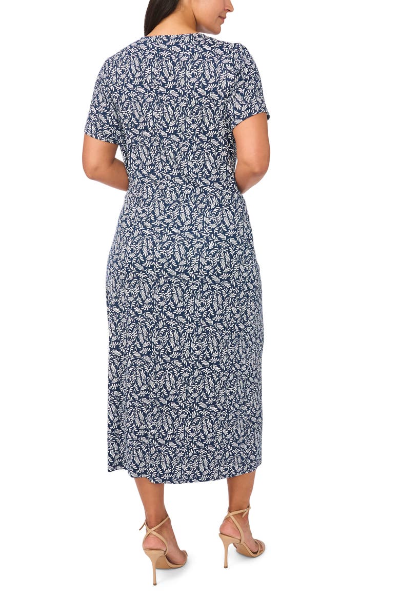 Side Tie Crewneck Midi Dress