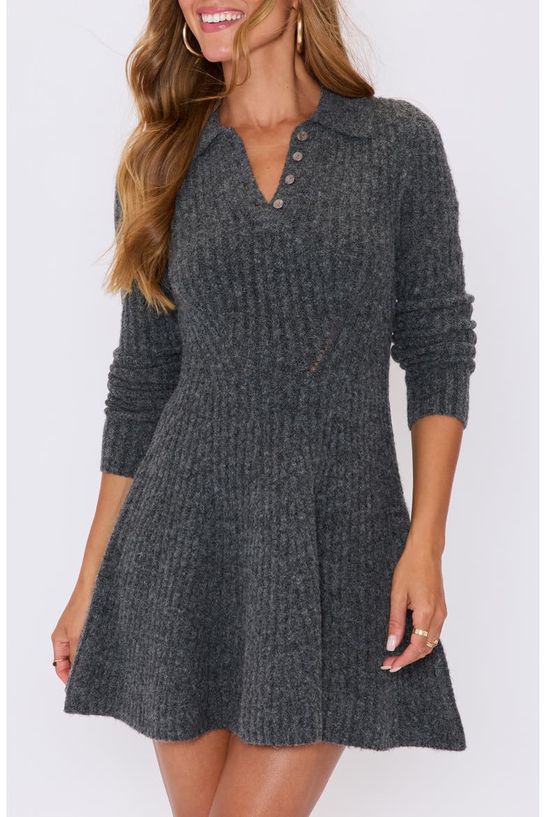 Ember Long Sleeve Polo Sweater Minidress