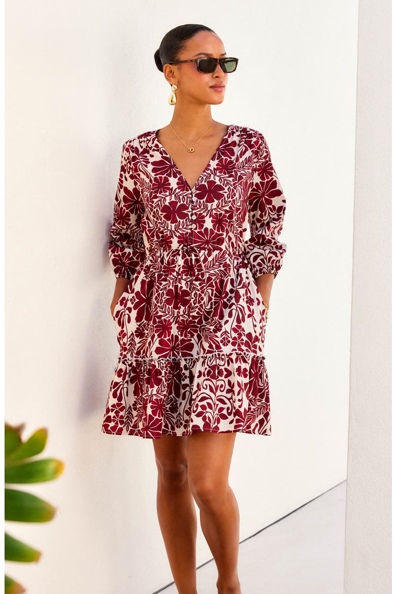 Tasha Print Tie Waist Minidress