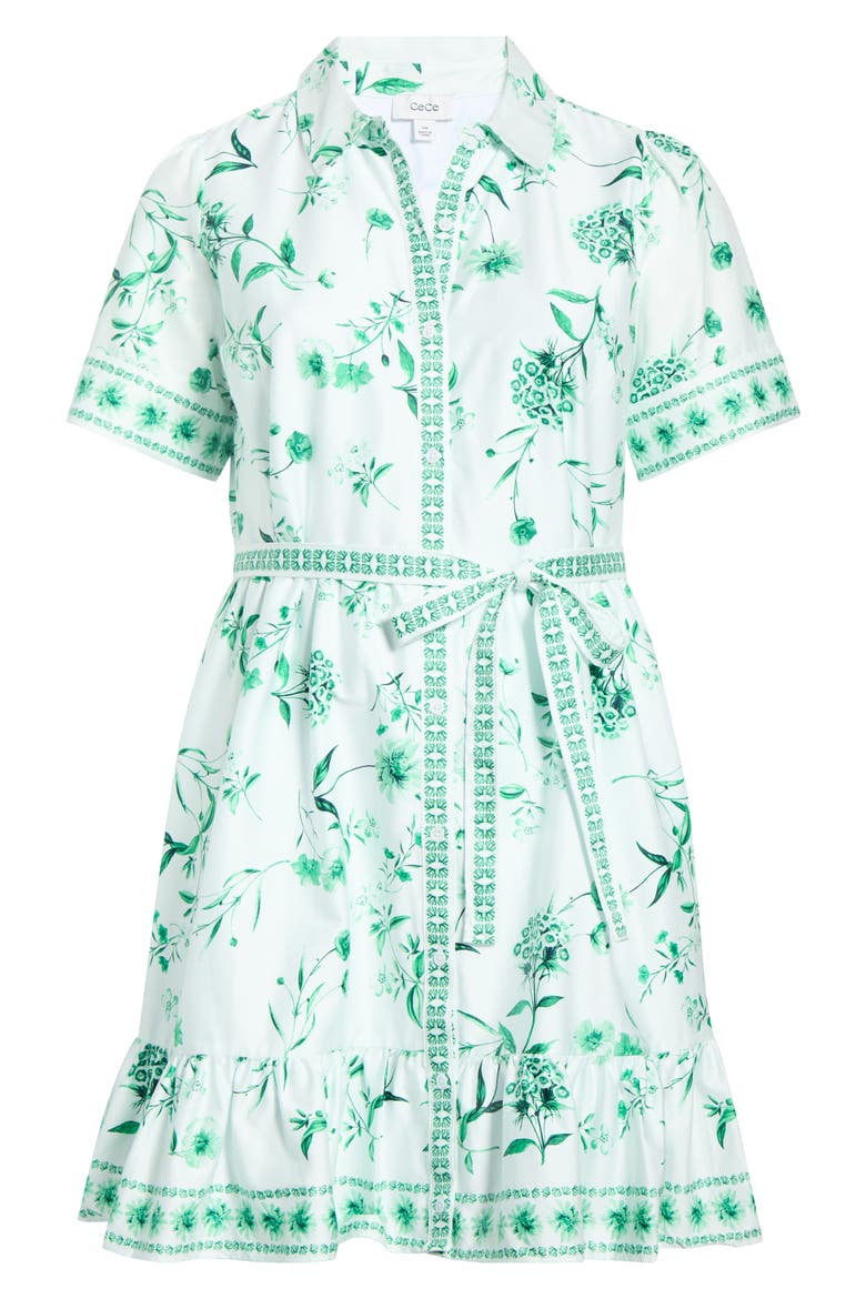 Floral Stretch Cotton Shirtdress
