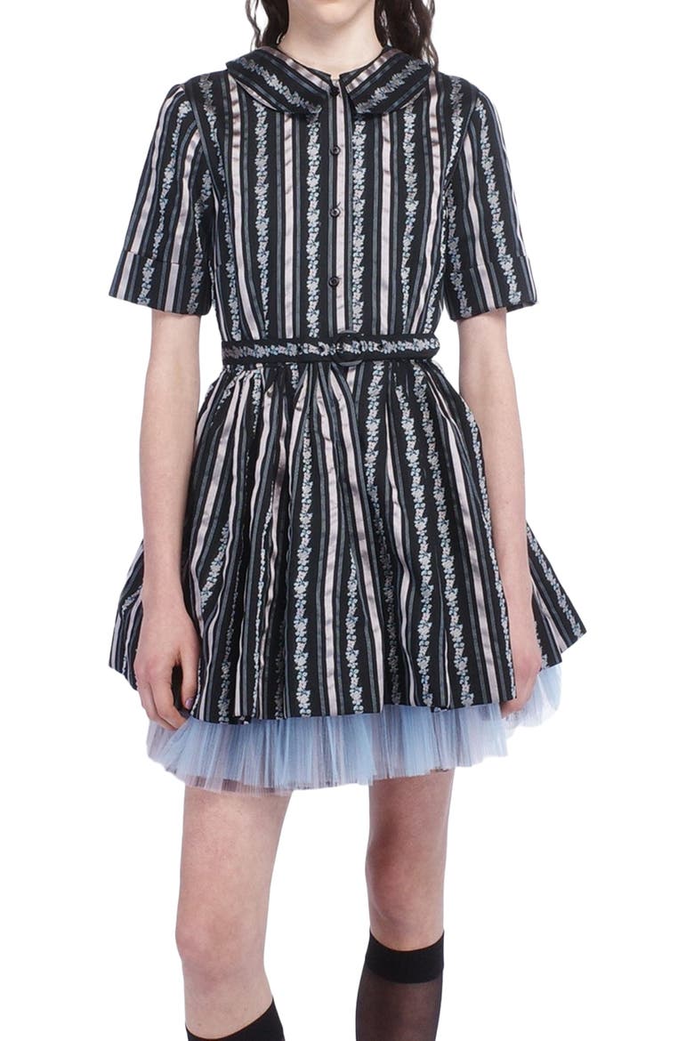 Ribbon Roses Belted Mini Dress