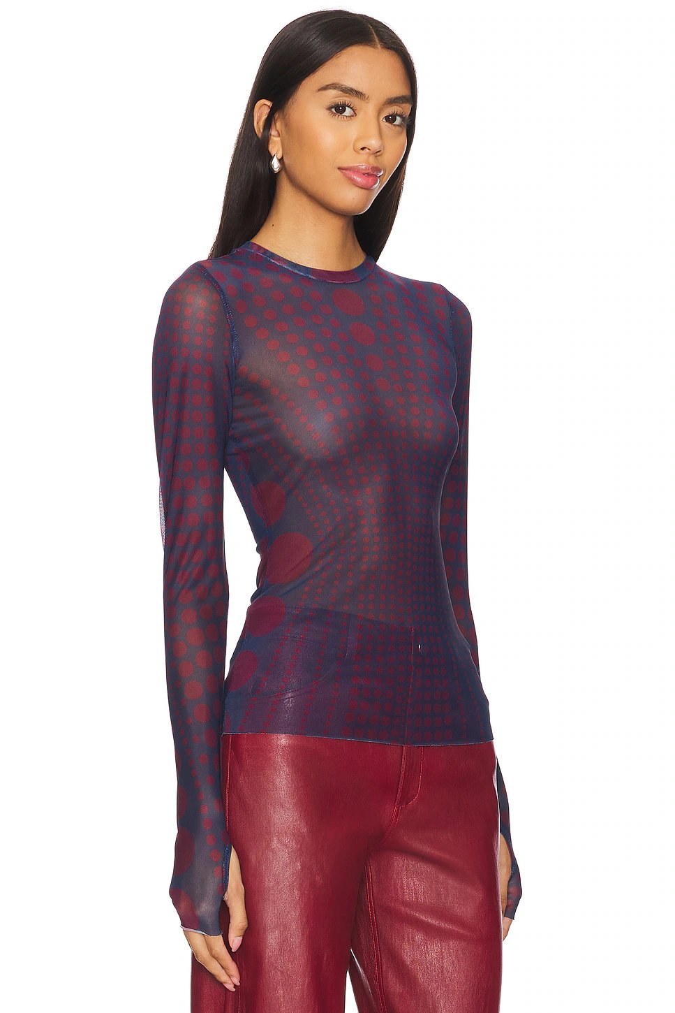 AFRM Kaylee Top in Navy Illusion - Image 3