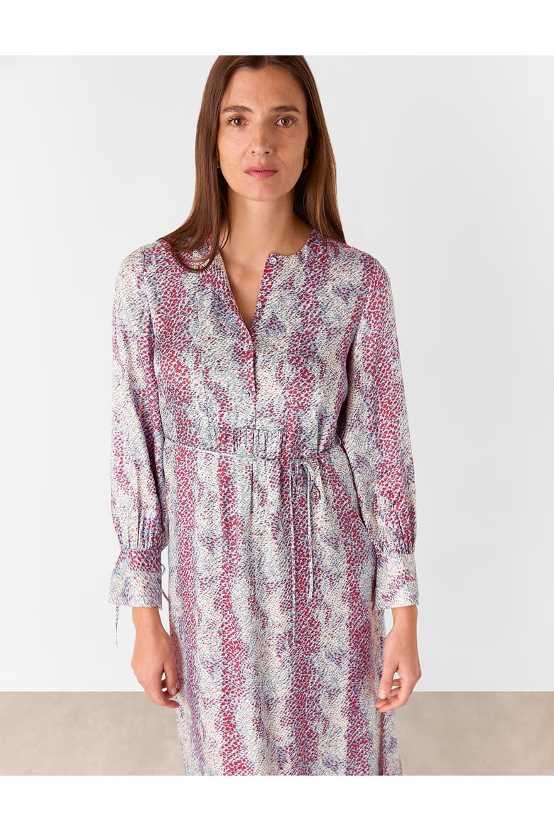 Mottled Snake Print Midi Dress