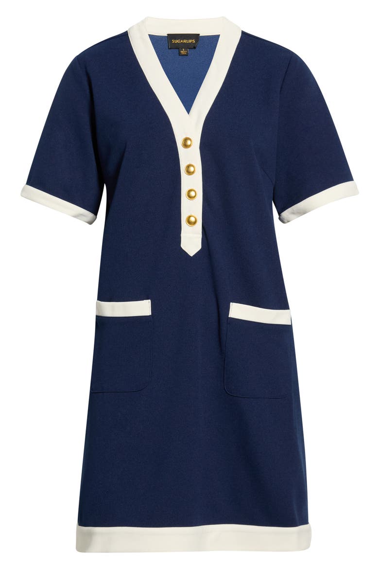 Durmela Contrast Trim Shift Minidress