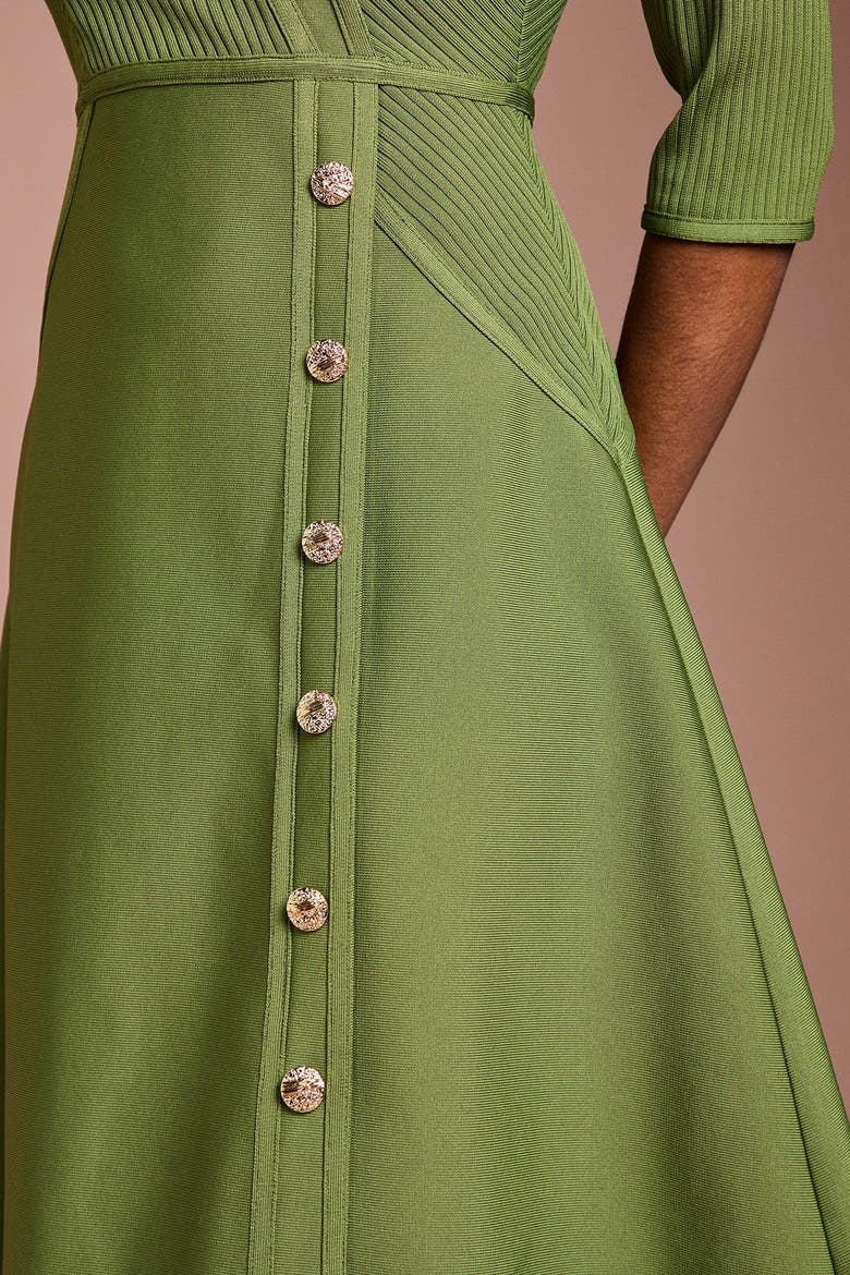Bandage V-Neck Midi Dress