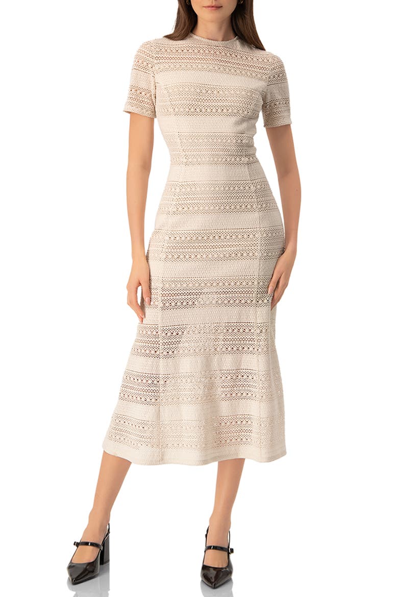 Midi Crochet Striped Dress