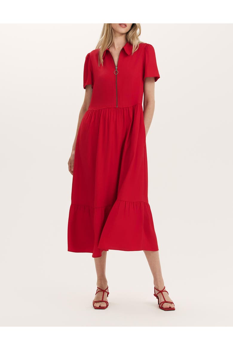 Orion Zip Front Midi Shirt Dress