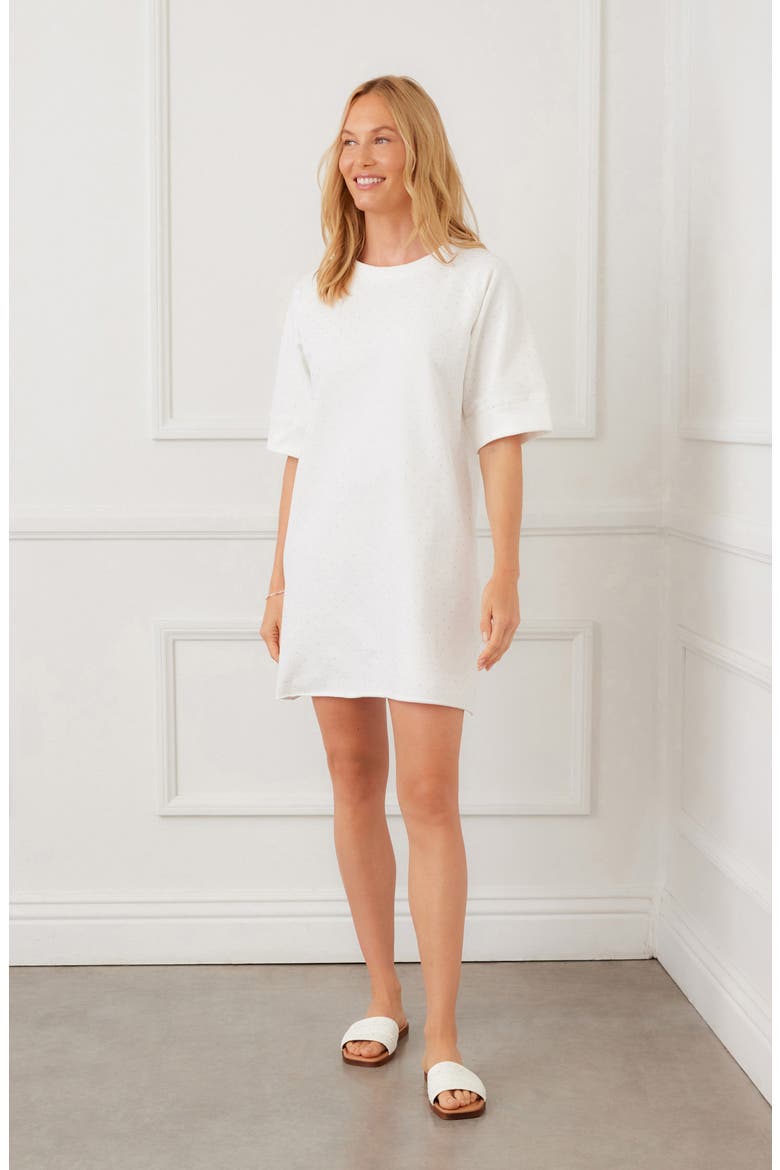 Embellished French Terry Shift Dress