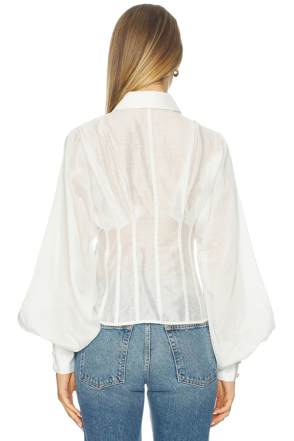 Aje Alexa Shirt in Ivory - Image 3