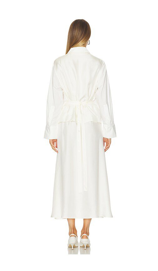 Rohe Poplin Silk Combined Gilet Dress in Optic White - Image 4