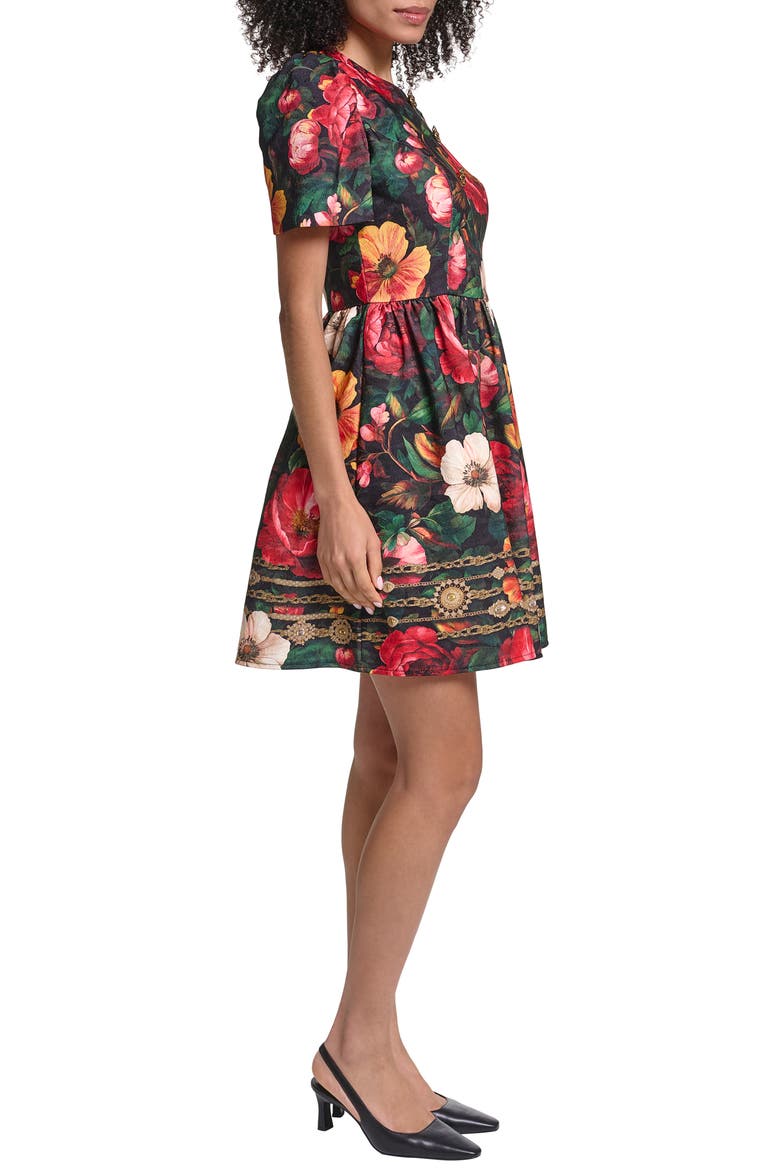 Print Jacquard Fit & Flare Dress