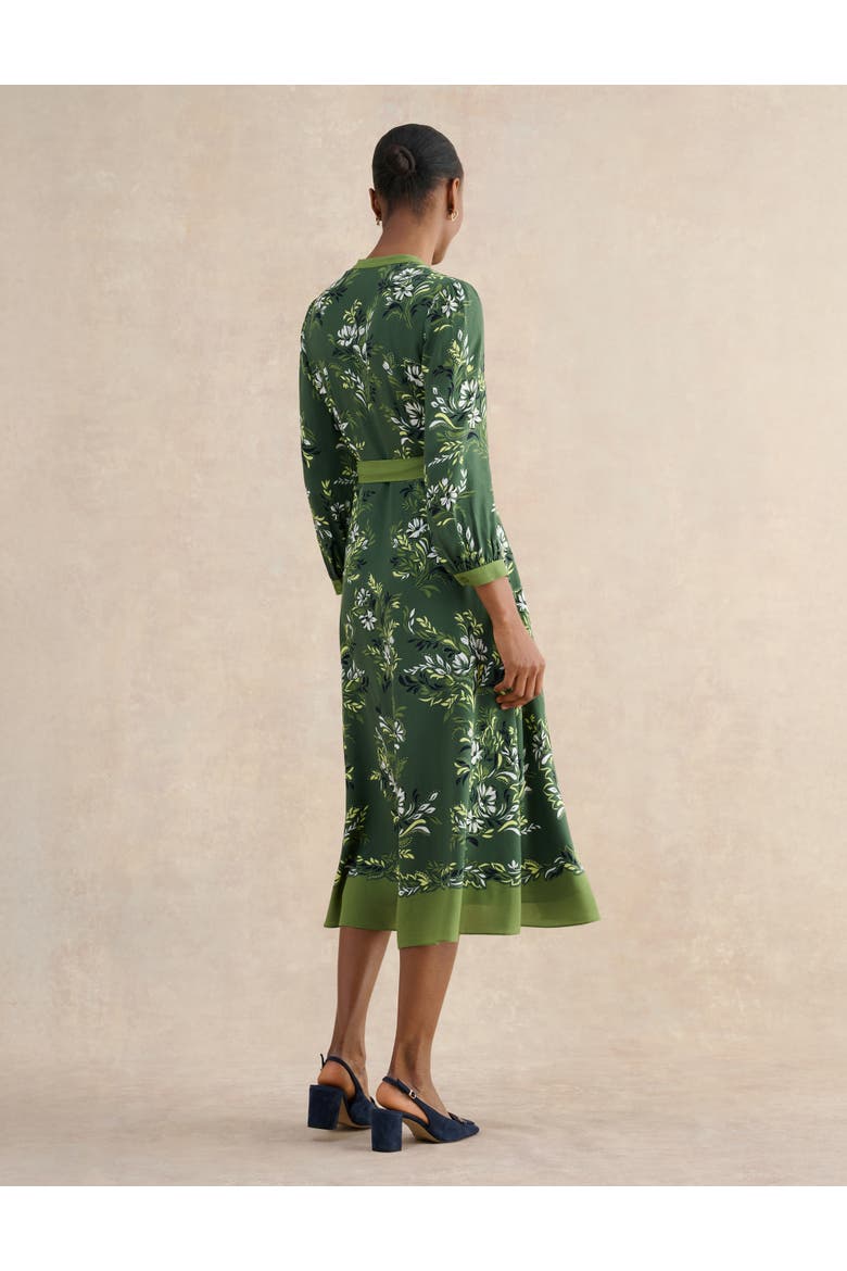 Apolline Printed V-Neck Midi Shirt Dress
