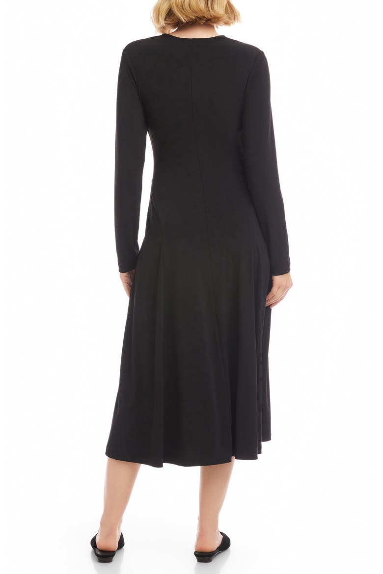 Kate Long Sleeve Travel Jersey Midi Dress