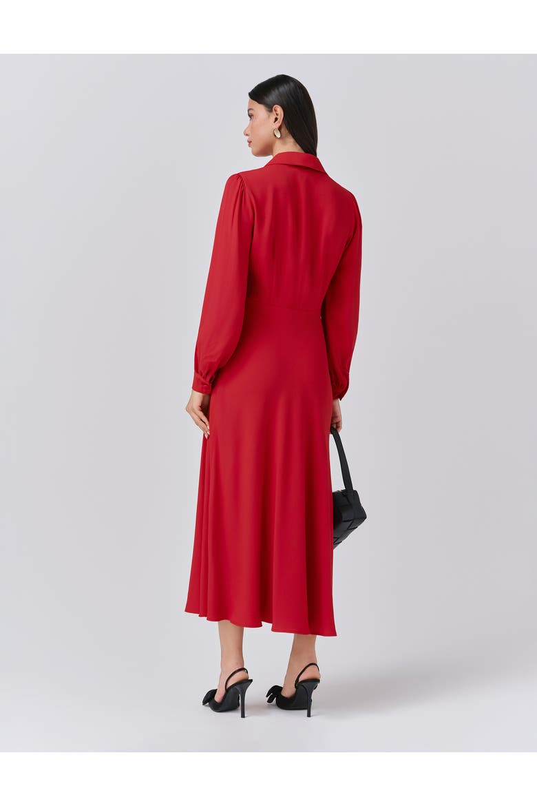 Wendy Crepe Collared Neck Midi Dress