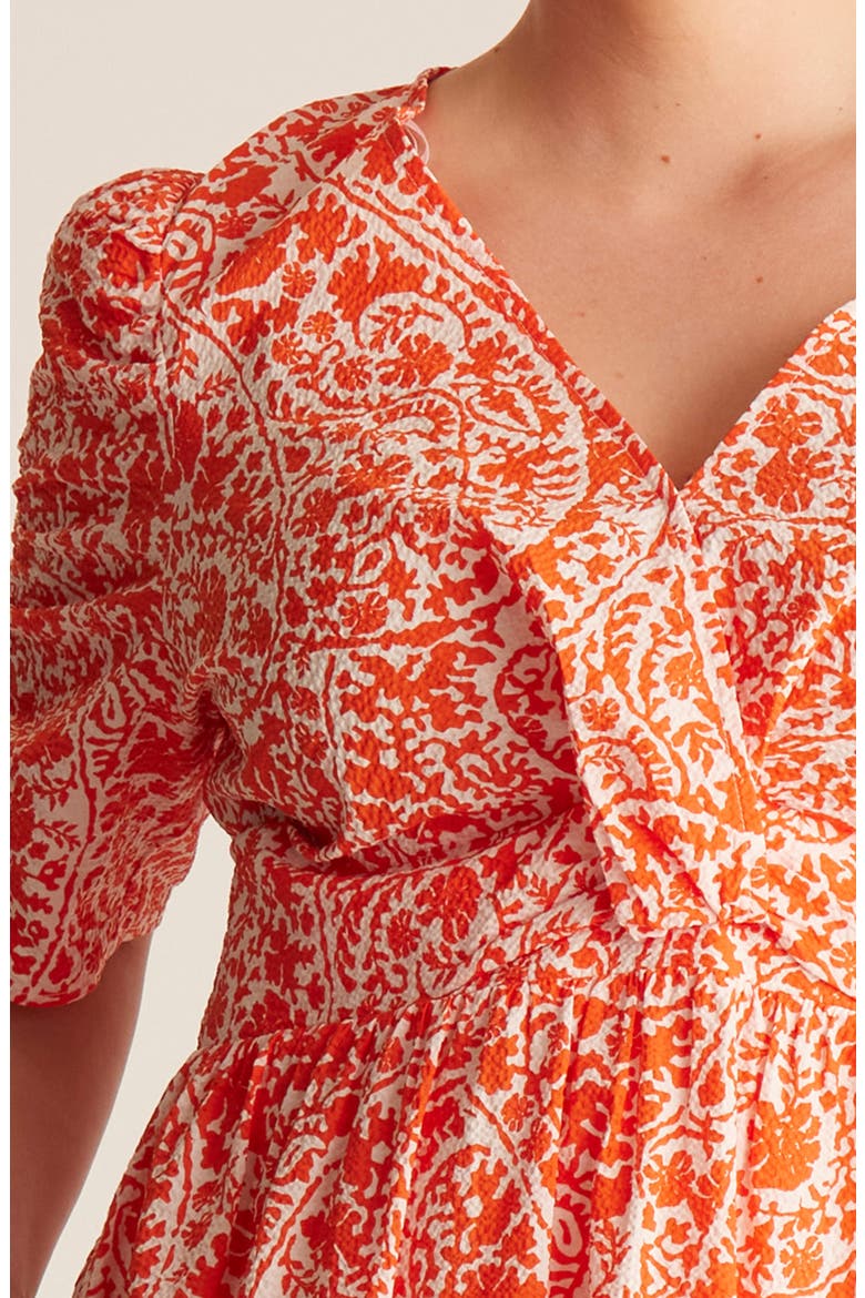 Dreamaya Floral Front Flap Fit & Flare Midi Dress