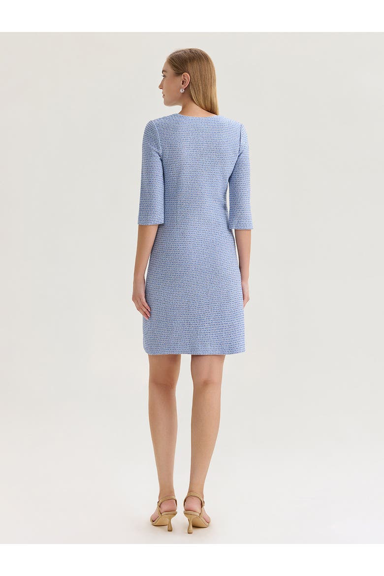 Tri-Color Tweed Knit Sheath Dress