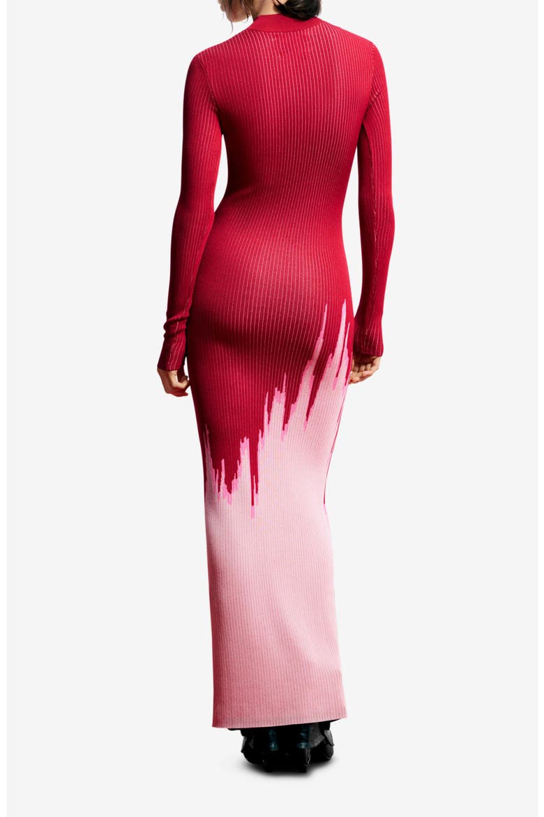 Mock Neck Maxi Ombré Sweater Dress
