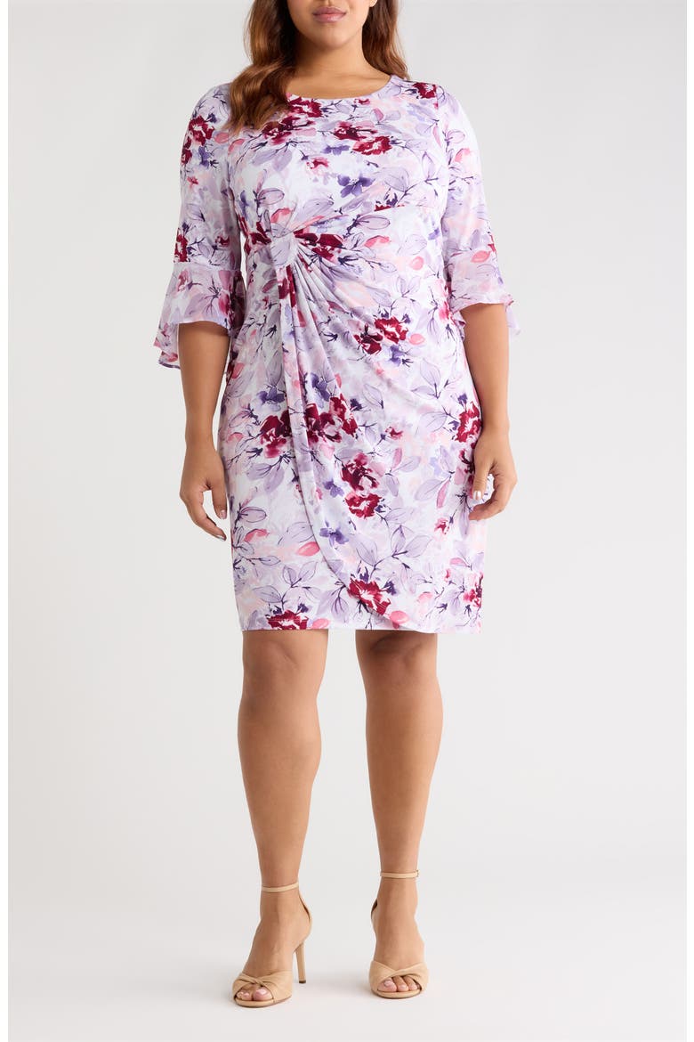 Gathered Long Bell Sleeve Dress