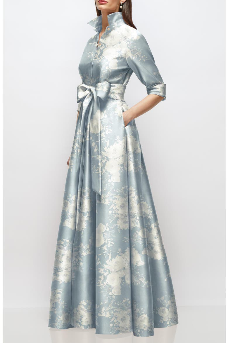 Floral Satin Twill Ballgown