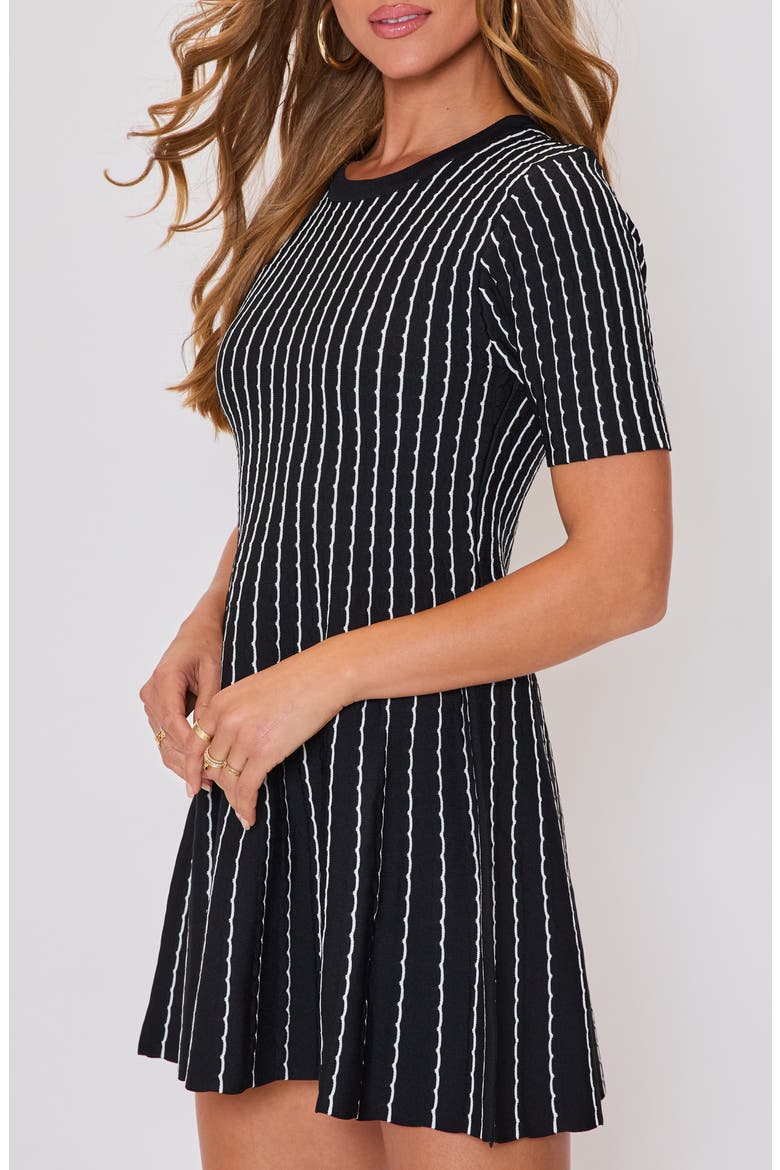 Emily Stripe Knit Fit & Flare Minidress