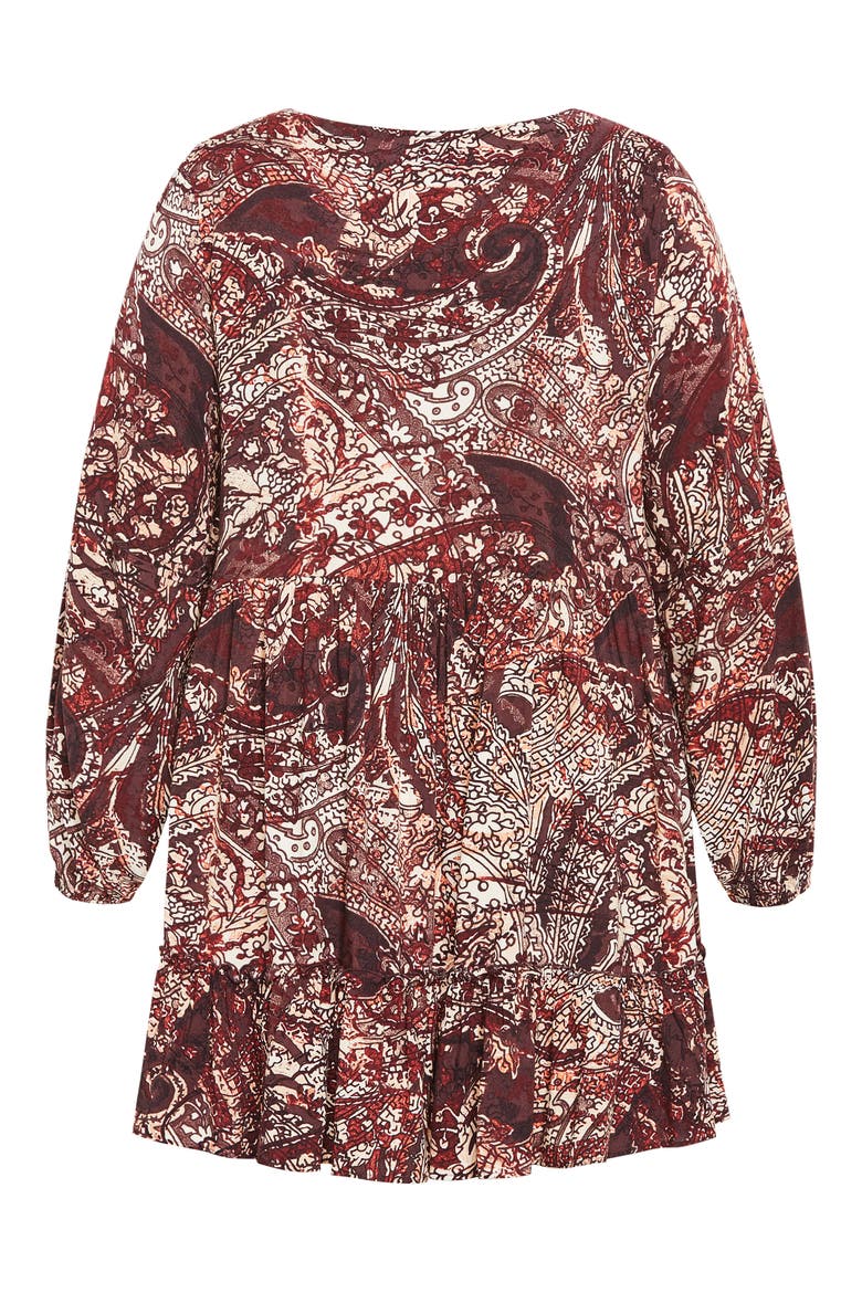 Mira Long Sleeve Paisley Tiered Dress