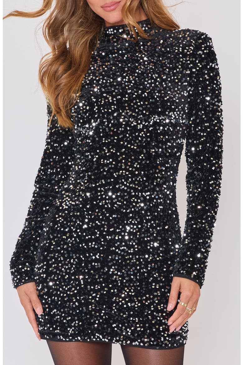 Cheers Sequin Long Sleeve Minidress