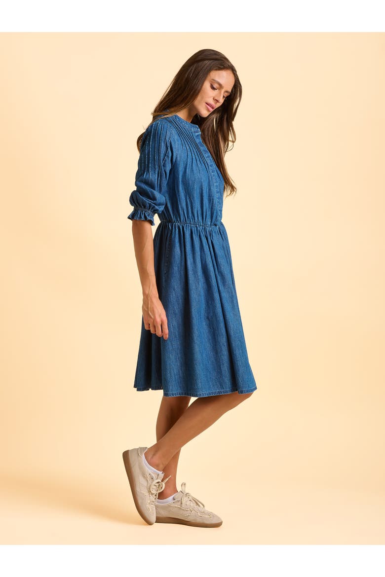 Icylyn 3/4 Sleeve Round Neck Midi Dress