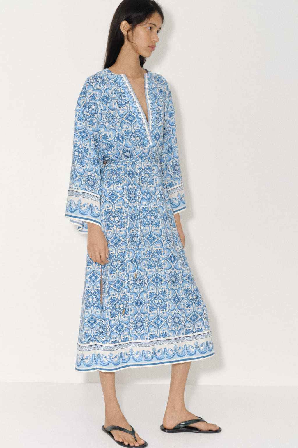 Tie-Belt Tunic Dress