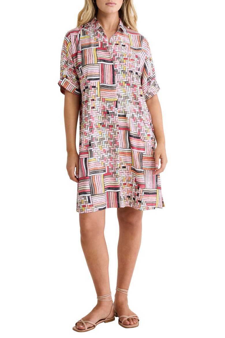 Devon Colorweave Cotton Blend Shift Shirtdress