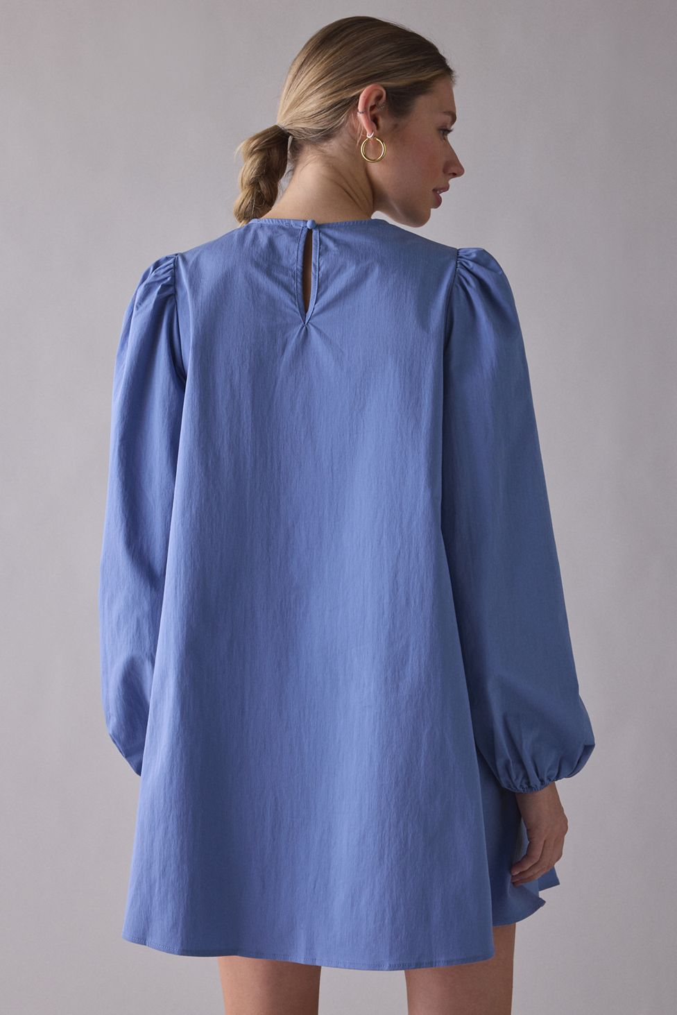 Ghospell Helosia Asymmetric Ruched Tie Long Sleeve Mini Dress