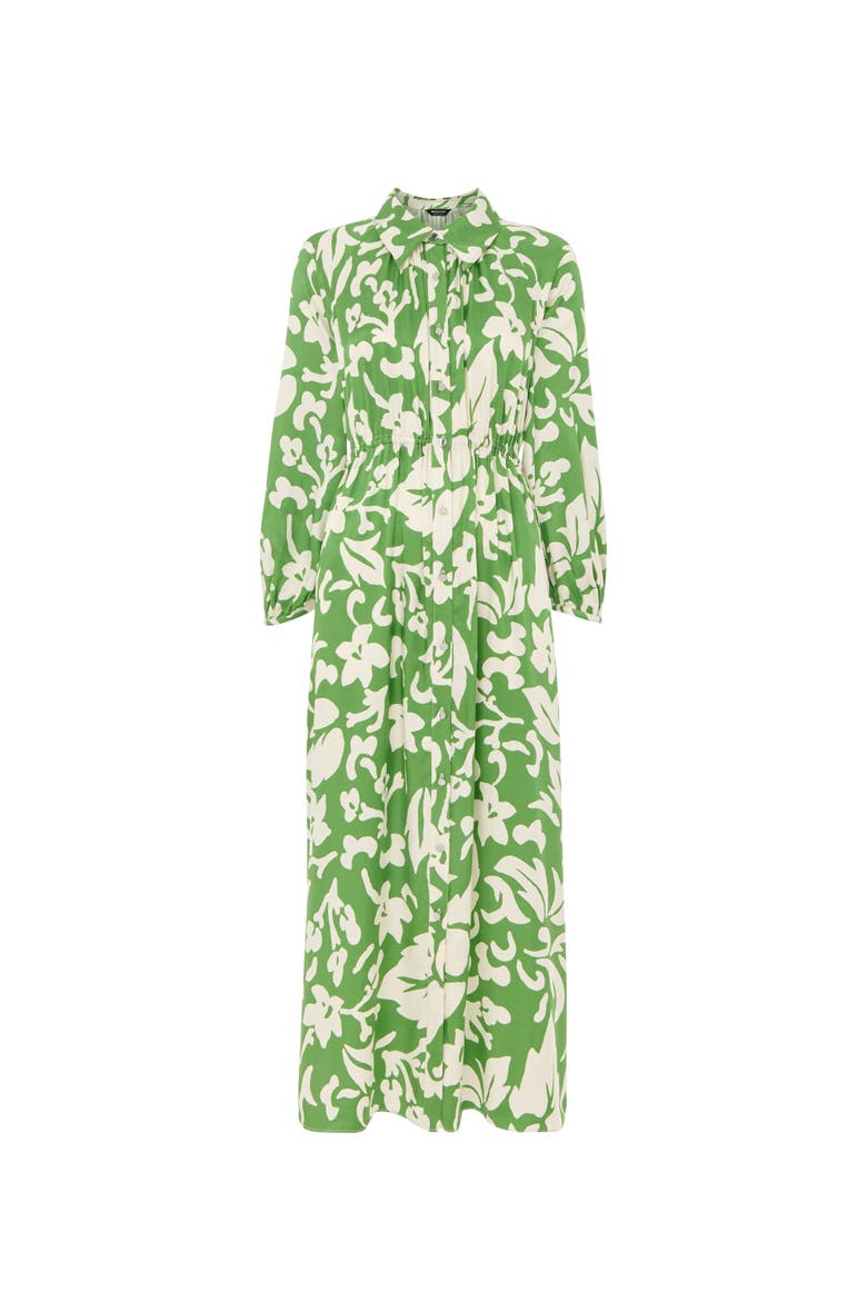 Floral Trapeze Shirt Dress