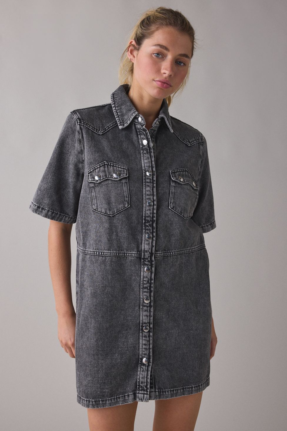 AllSaints Rock Denim Mini Dress