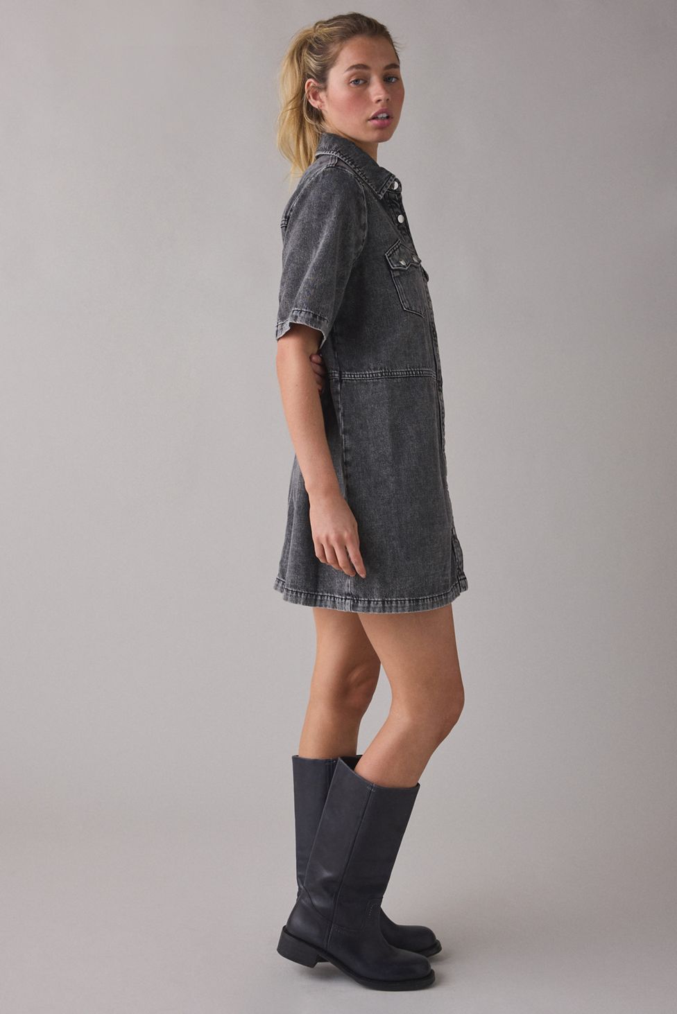 AllSaints Rock Denim Mini Dress