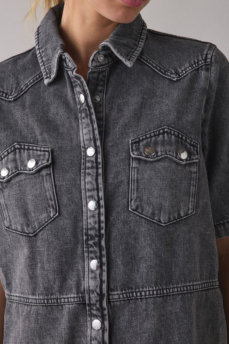 AllSaints Rock Denim Mini Dress