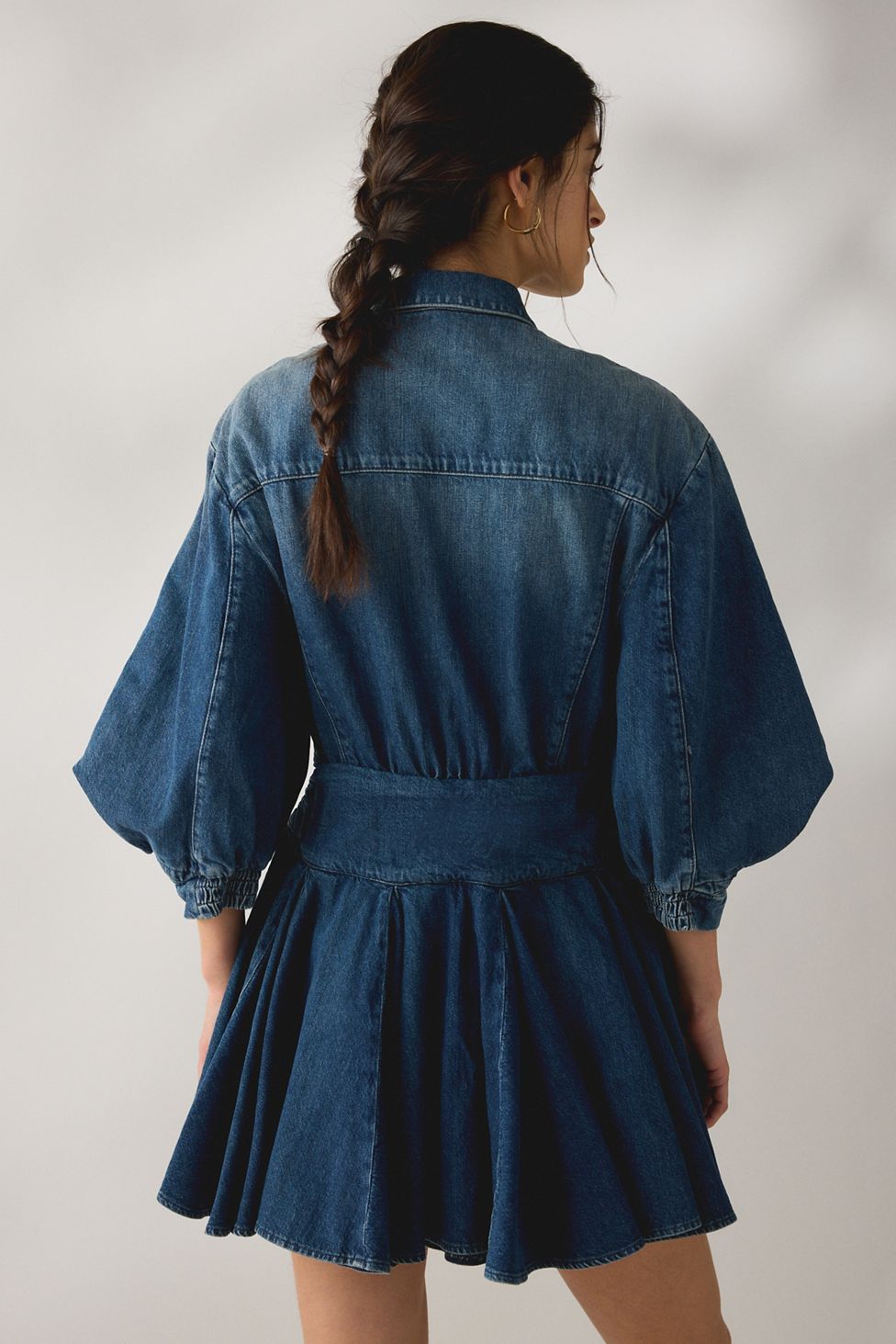 AllSaints Arlow Fit-And-Flare Denim Mini Dress