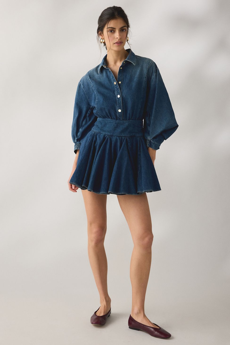 AllSaints Arlow Fit-And-Flare Denim Mini Dress