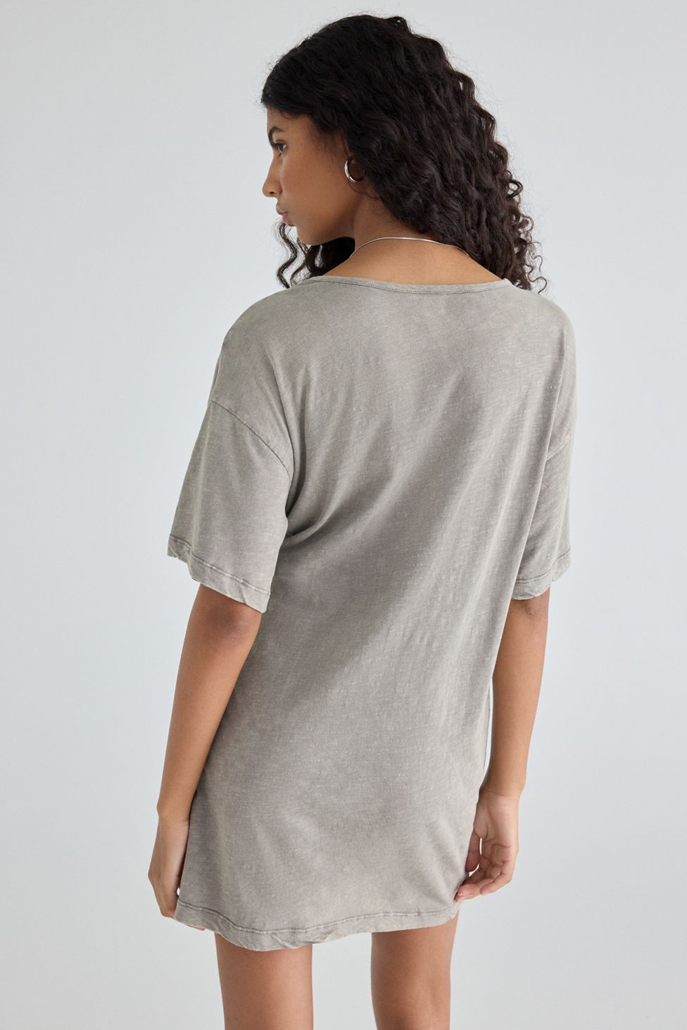 BDG Nikkia Gathered Button Detail T-Shirt Mini Dress
