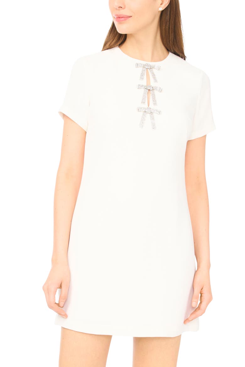 Embellished Bows Shift Minidress