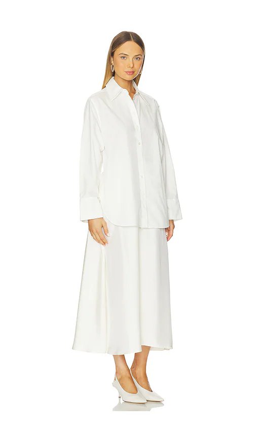 Rohe Poplin Silk Combined Gilet Dress in Optic White - Image 3