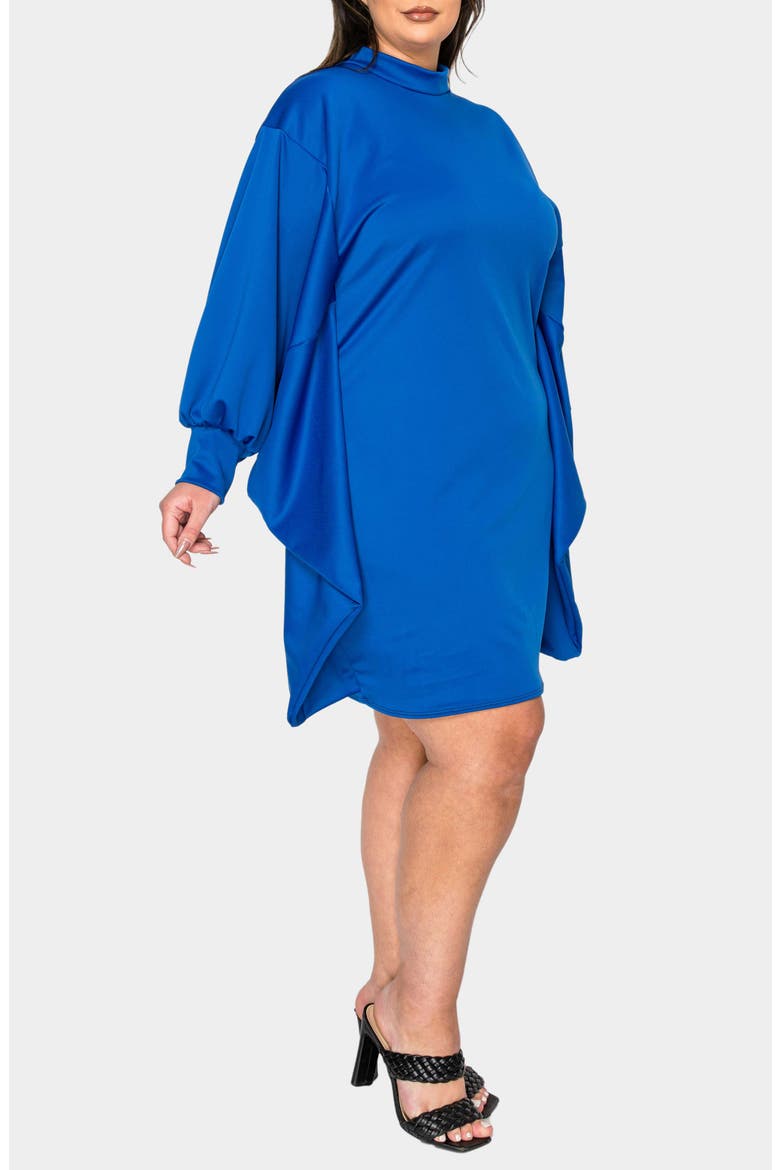 Alivera Cocoon Mock Neck Satin Minidress