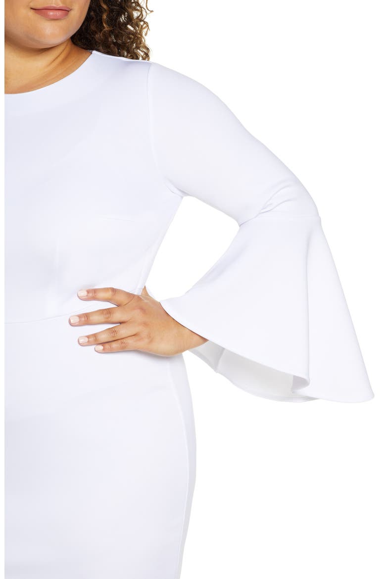 Bell Sleeve Scuba Crepe Dress