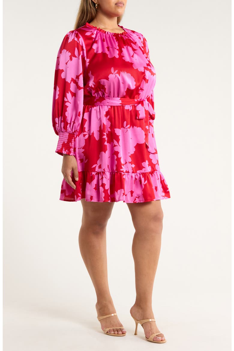 Burning Love Floral Print Long Sleeve Minidress